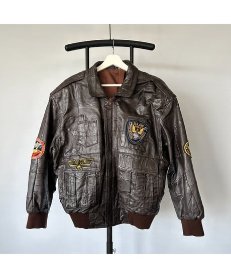 80s Leather Jacket "TOP GUN"