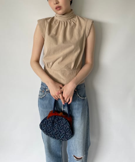 Back Zip High Neck Tops