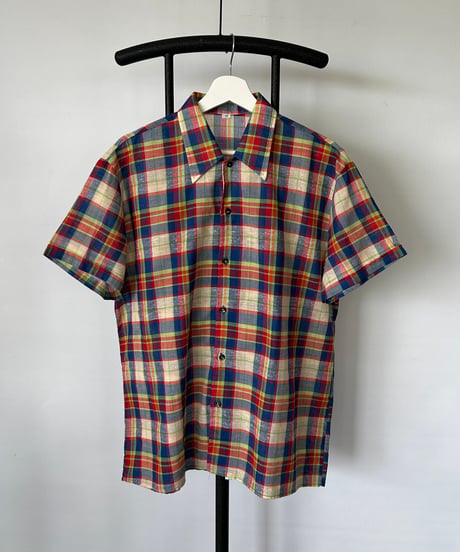 Europe madras check s/s shirt 42