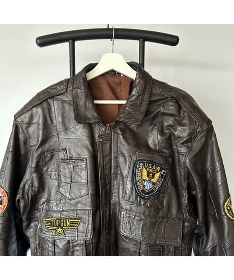 80s Leather Jacket "TOP GUN"