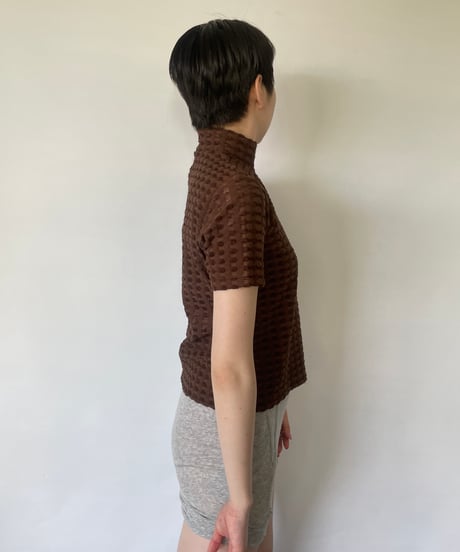 Back Zip Mock Neck Tops