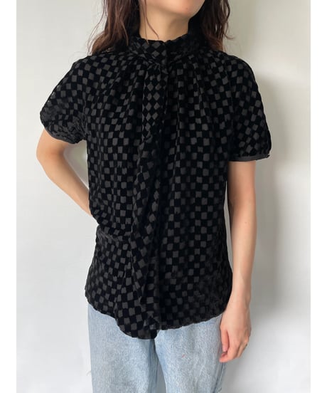 GIORGIO ARMANI block check tops
