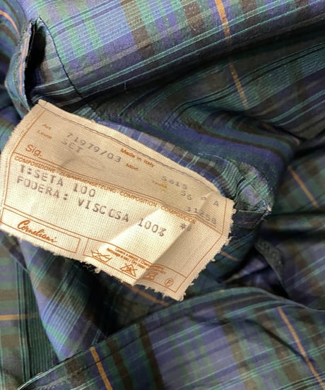 made in Italy 80s Silk Tartan check Jacket
