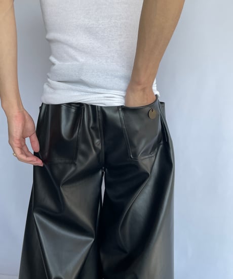 NAM "HORN PANTS - FAUX LEATHER" (BLACK)