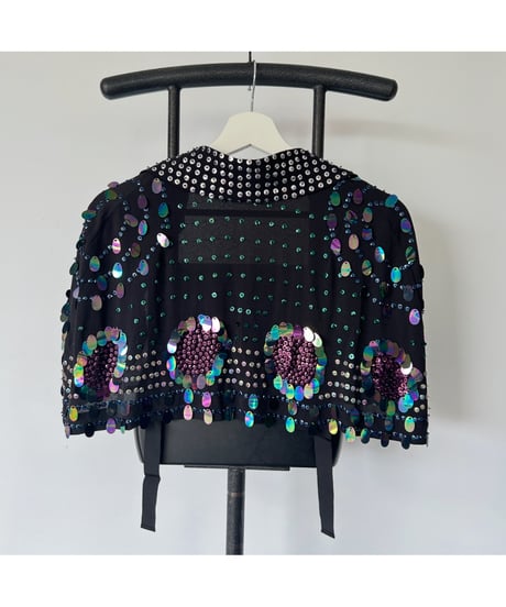 Sequin silk cape