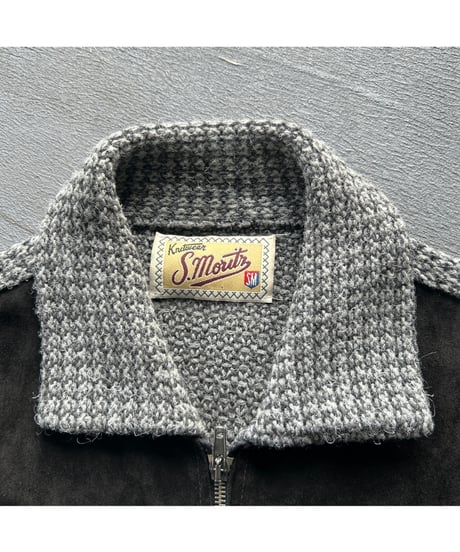 90s Suede×Wool Knit Pullover