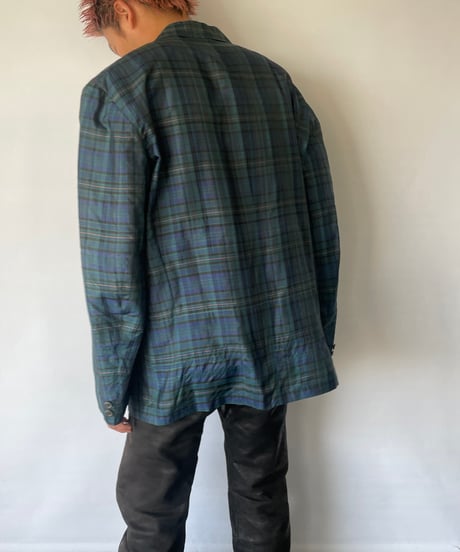 made in Italy 80s Silk Tartan check Jacket