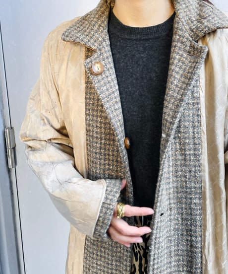 80s  L.L.Bean tweed wool coat