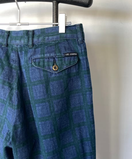 80s Checked denim trousers
