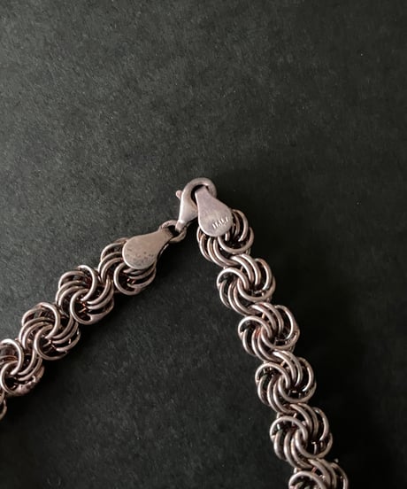 90-00s Europe vintage silver chain bracelet made in Italy