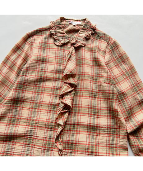 Check Frilled shirt