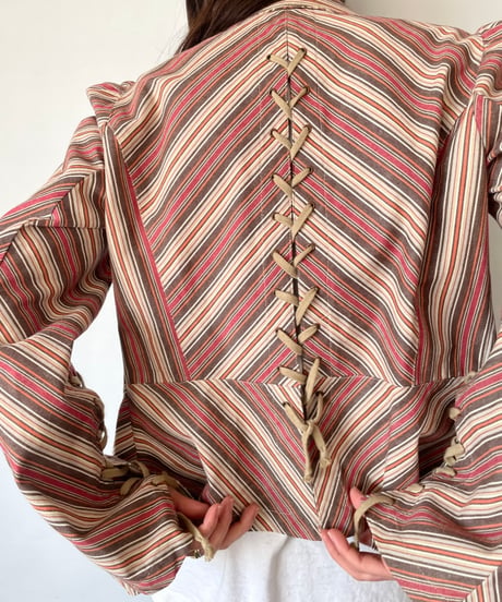 Made in France Vintage Lace up Jacket