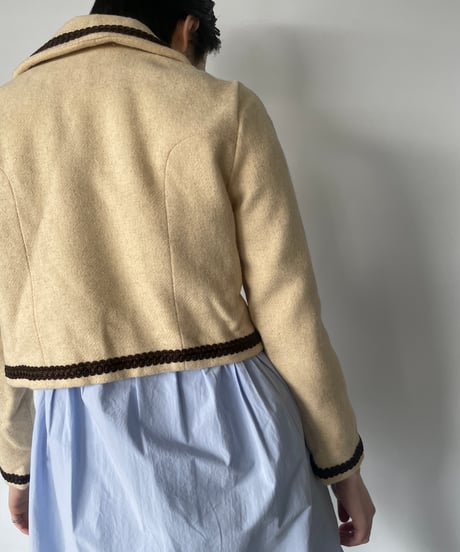 60-70s Europe Piping Short Jacket