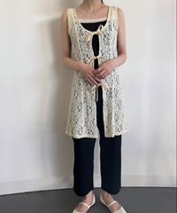 flower lace see-through Vest