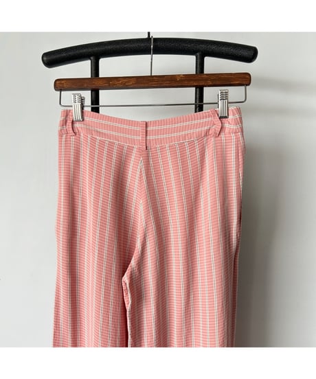 Pink stripe wide pants