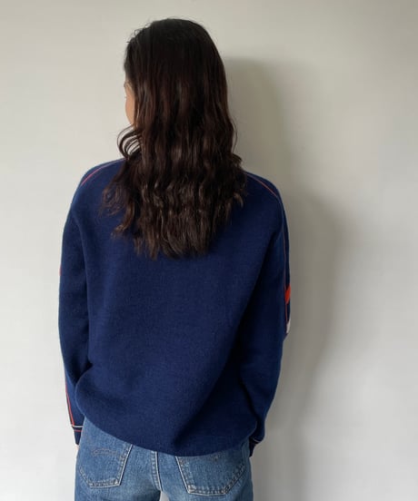 Navy Line Knit