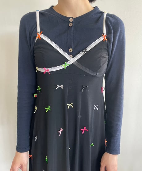 mesh dress with colorful bows