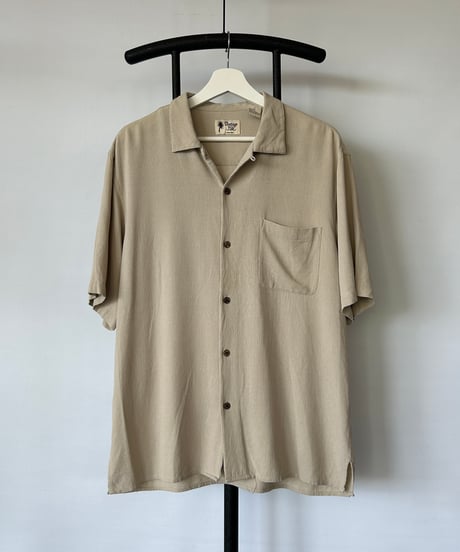vintage silk opencoller s/s shirt L
