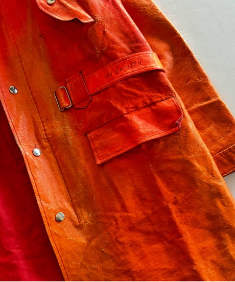 80s Europe orange coat
