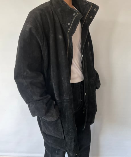 80-90s  Pig Skin Stand Collar Coat