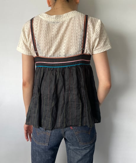 multi color piping camisole