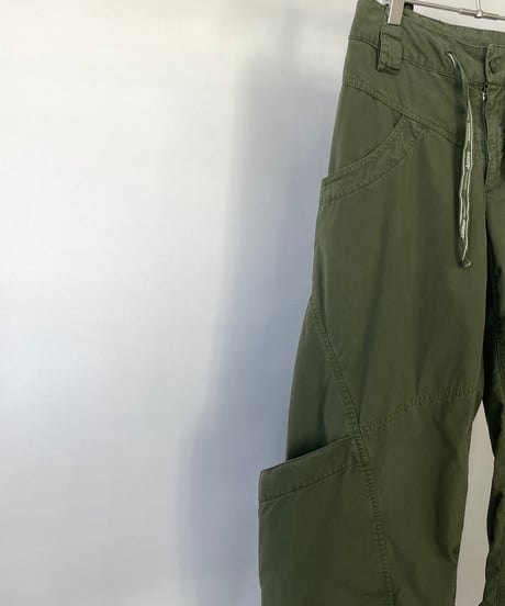 Europe vintage khaki cargo trouser