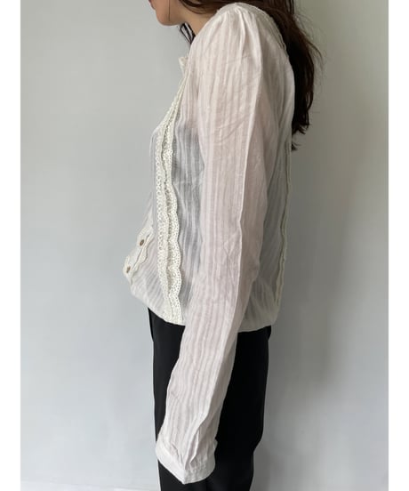 Chloe no collar shirts blouse