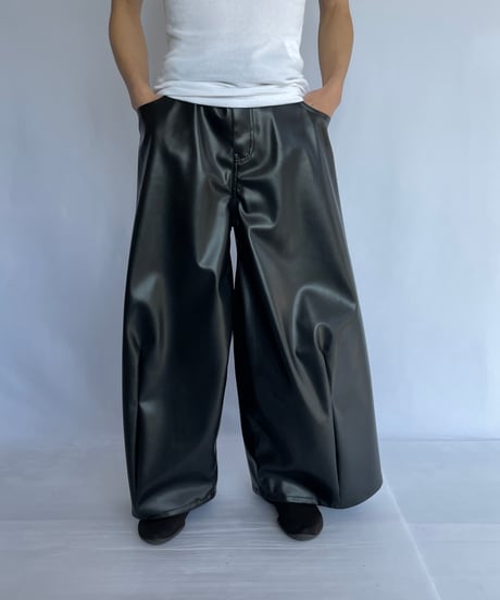 NAM "HORN PANTS - FAUX LEATHER" (BLACK)