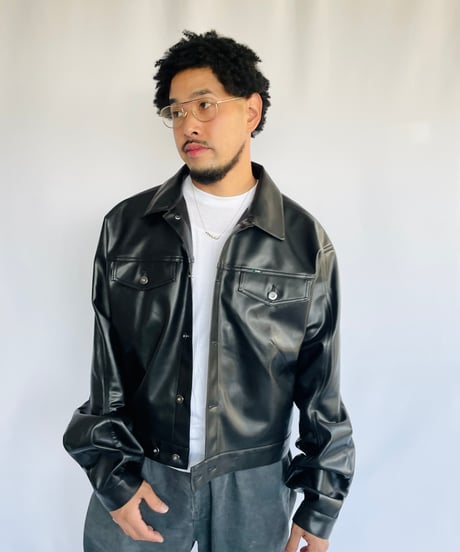 NAM "TRUMPET TRUCKER JACKET FAUX LEATHER"