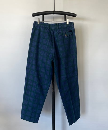 80s Checked denim trousers