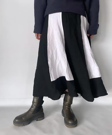 agnes b.  two tone linen skirt