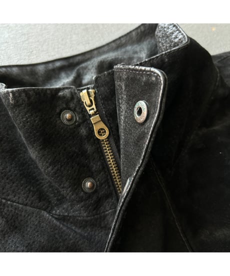 80-90s  Pig Skin Stand Collar Coat