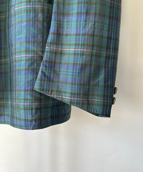 made in Italy 80s Silk Tartan check Jacket