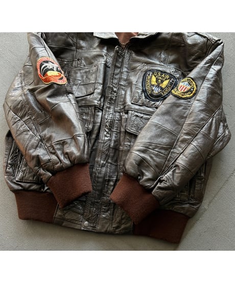 80s Leather Jacket "TOP GUN"