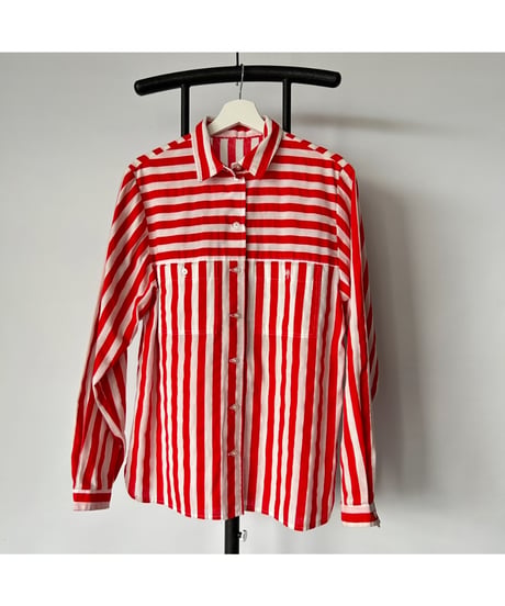 VINTAGE Hand made Switching Stripe Shirt