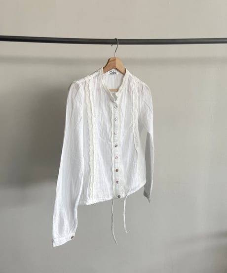 Chloe no collar shirts blouse