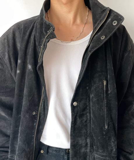 80-90s  Pig Skin Stand Collar Coat