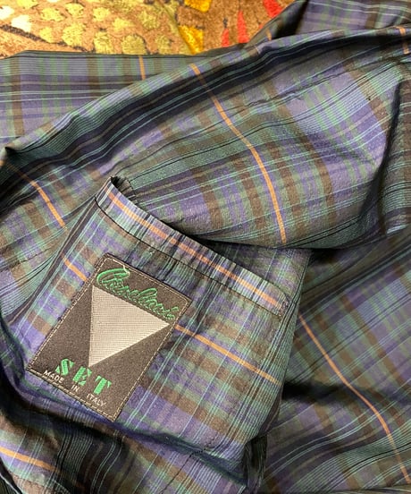 made in Italy 80s Silk Tartan check Jacket