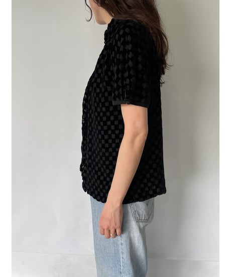 GIORGIO ARMANI block check tops