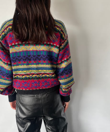 Europe Vintage Boat neck Sweater