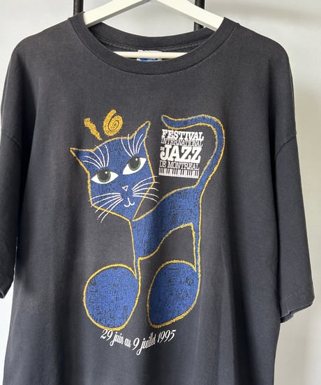 90s "JAZZ cat 1995" s/s tee one