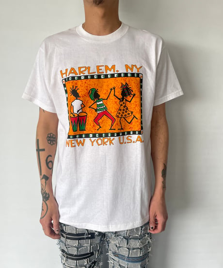 DEAD STOCK 90s "HARLEM NY" s/s tee MADE IN USA