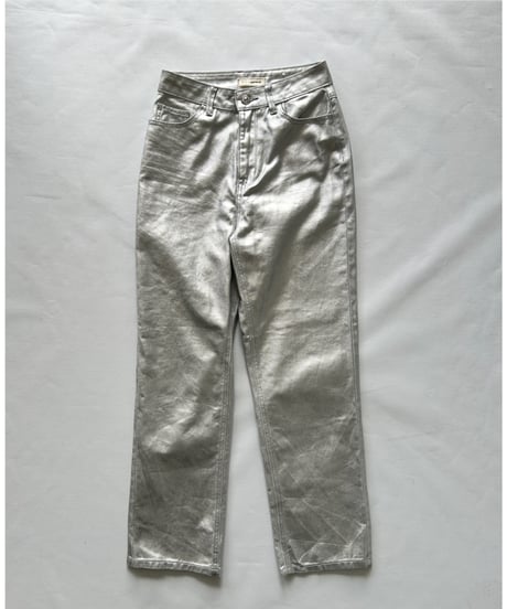 Silver Foil Denim Pants