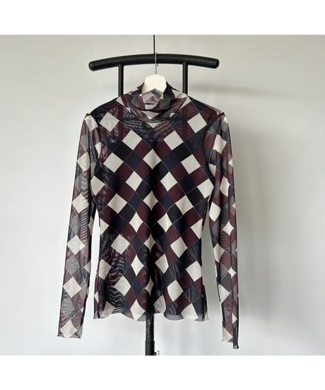 Diamond Print See-through Tops