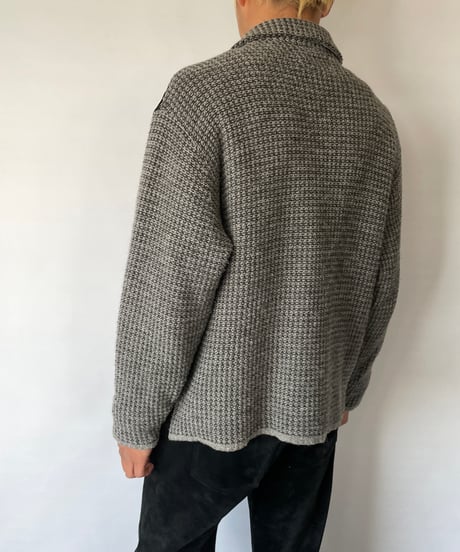 90s Suede×Wool Knit Pullover