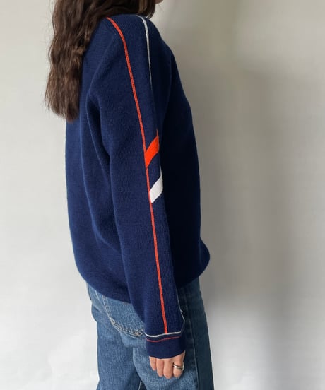 Navy Line Knit