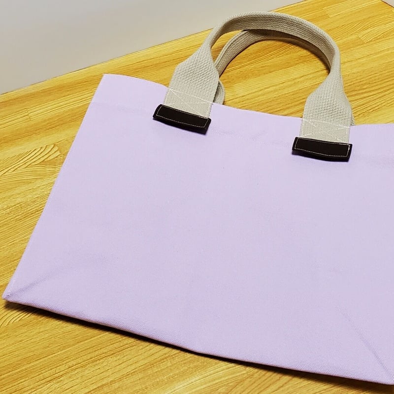 結婚祝い 8号帆布の四角いトートバッグ【ラベンダー】 ハンドメイド 裁縫道具