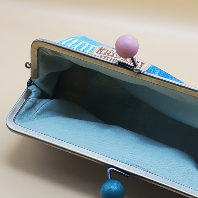 専用です！　がま口ポーチ　　ハンドメイド □持ち手つきがま口ポーチ（カードサイズ） / カラフルドット