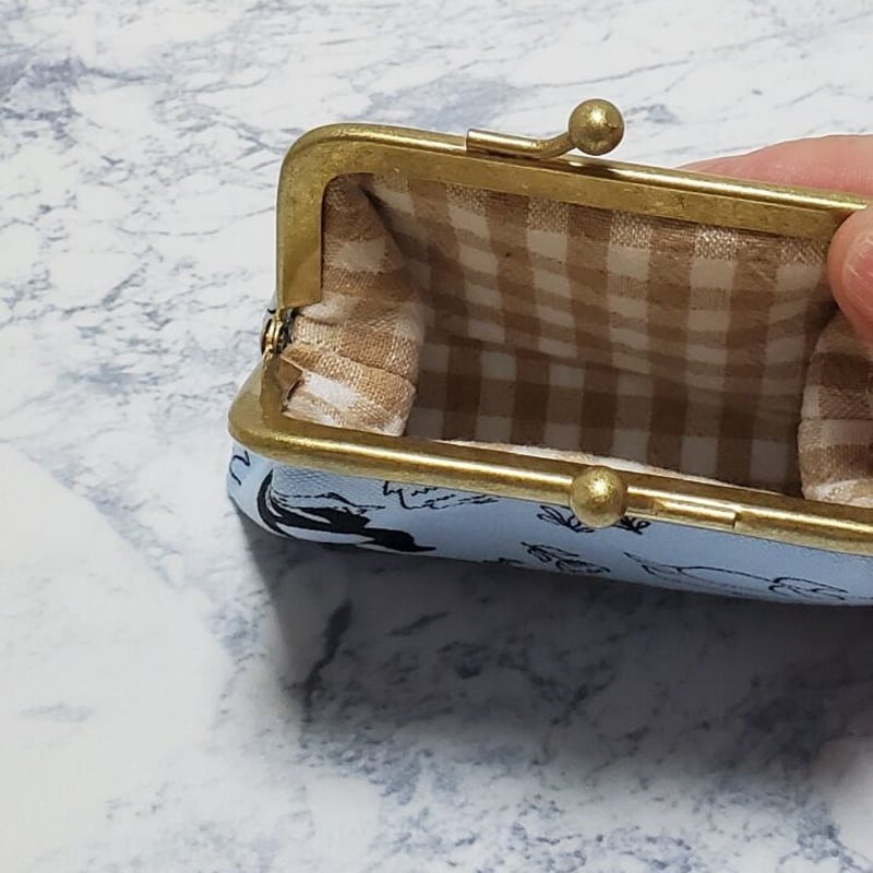 がま口ポーチ【くまちゃん】 ハンドメイド | Pink-Boo