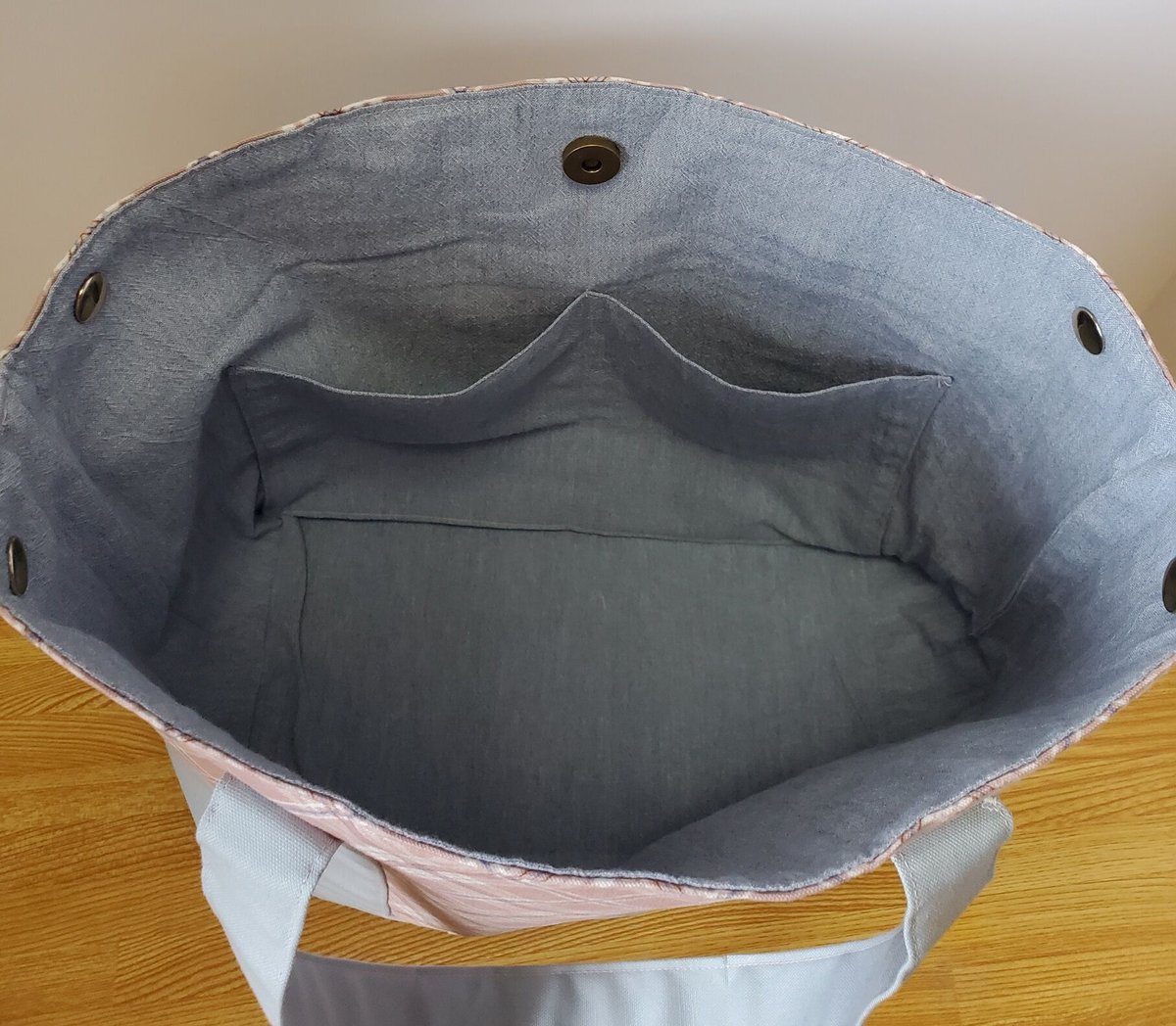 バイアスチェックのトートバッグ ハンドメイド | Pink-Boo